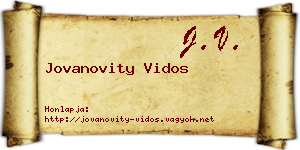 Jovanovity Vidos névjegykártya